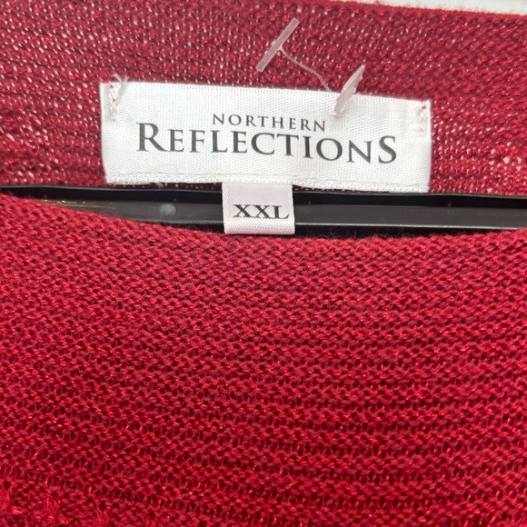 ❣️SOLD❣️ Northern Reflections Gorgeous Red Sparkle Fine Knit Sweater Top - Picture 9 of 11